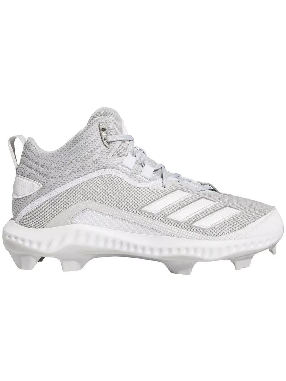 Adidas Men's Size 13 1/2 Baseball Cleats Icon 6 Bounce Mid T  Gray And White